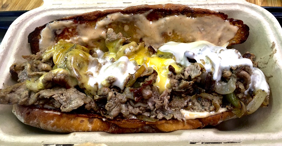 SwineryMeats's tweet photo. Hot off the grill, the Swinery "Philly Steak Sandwich". We fought for the right to eat what we what. https://t.co/4rxlAeK8dS