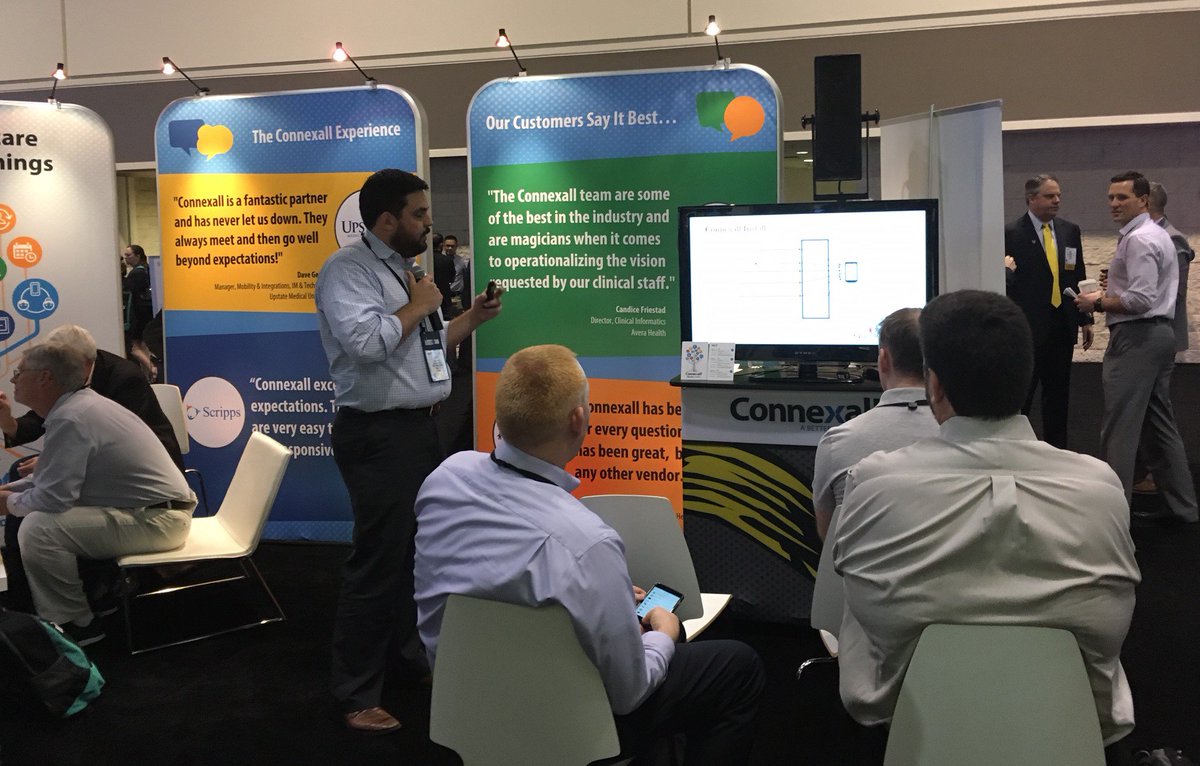 ConnexallGSS's tweet photo. Day 2 at #HIMSS17 keeps on rolling with insightful presentations from @UCSF and @Qualcomm! More tomorrow! #Connexall #aBetterWaytoWork https://t.co/j5RwyomZt9