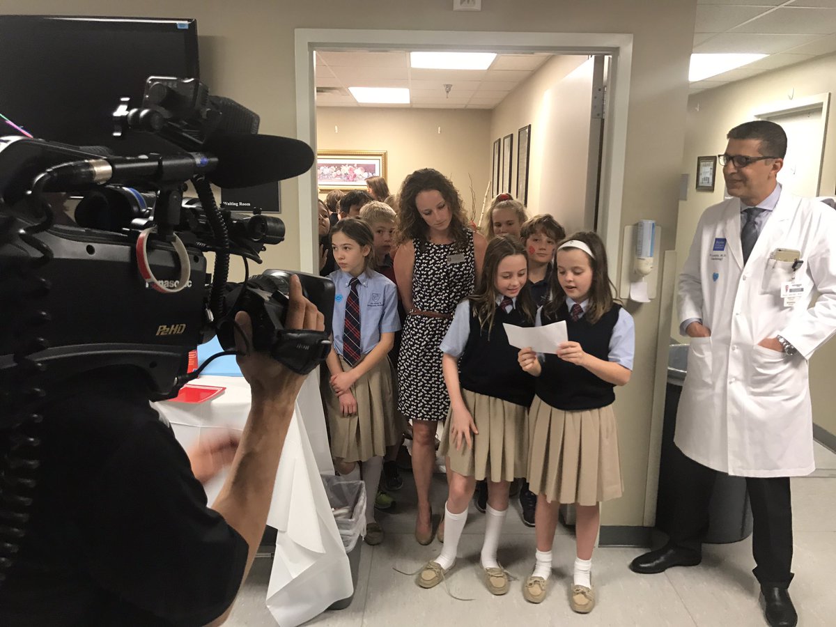 A few <a href="/stmeshouston/">St. Mark's</a> students explain how they chose to donate artwork to #BenTaub Cardiology Clinic as their service project of choice.