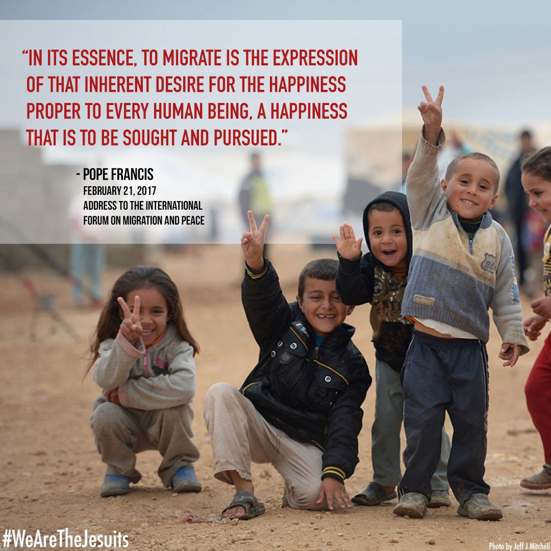 FrTimSJ's tweet photo. #PopeFrancis: The protection of migrants is a moral duty https://t.co/NWL3pdUsw0 #WelcomeTheStranger #WeAreTheJesuits #migrants https://t.co/mGTokgM0uA