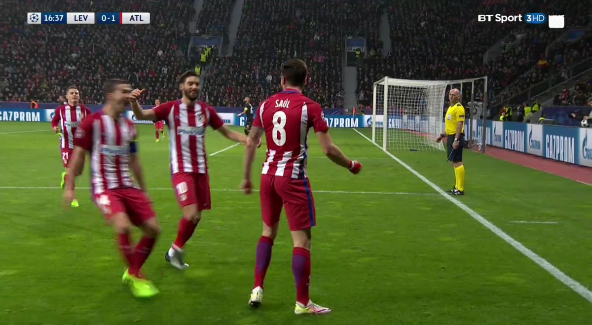 Bayer04ENFans's tweet photo. GOAL! @bayer04fussball 0-1 @atletienglish - @saulniguez. #B04Atleti https://t.co/cLd51YEvP1