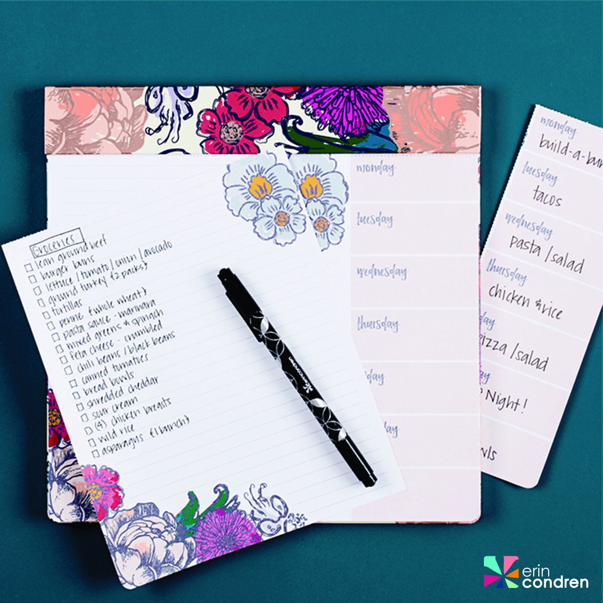 ErinCondren's tweet photo. #MealPlaning, drafting #ToDo's, family scheduling... whatever you need, this schedule pad delivers! https://t.co/SCyxlTuSht https://t.co/fRju0H89tr