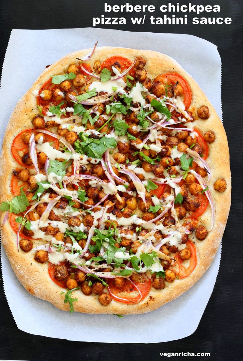 Ethiopian Berbere Chickpea Pizza with Tahini Garlic Dressing: veganricha.com/2017/02/ethiop… #vegan #healthyfood #healthylife #indieFORK #ChalkPo