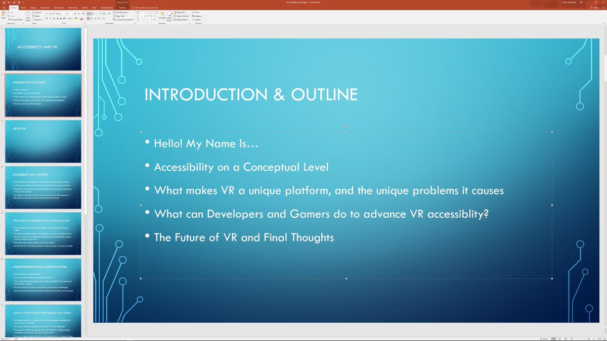 A sneak preview of my #accessibility in #VR talk tonight <a href="/VRARCollective/">VR/AR Collective</a> meetup! Working out the kinks before #GAconf!