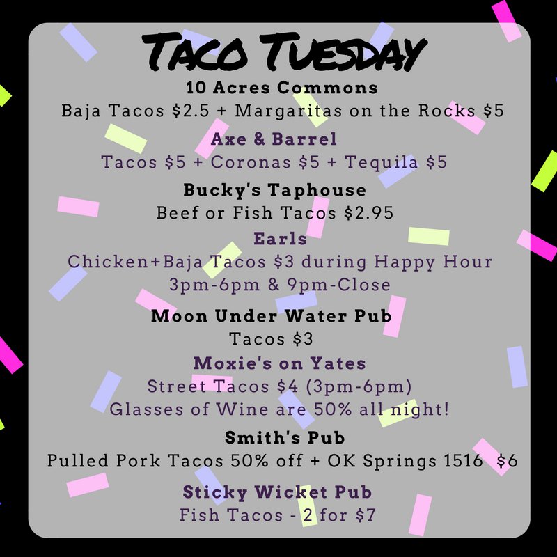 CheepEatsVic's tweet photo. It's Taco Tuesday!!! 🌮🌮🌮
.
.
.
#TacoTuesday #yyj #yyjfood #yyjdeals https://t.co/xzqKgRP8xh