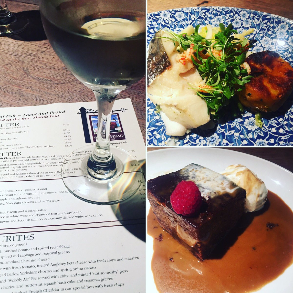 #excellent food <a href="/BullsHeadMobb/">The Bulls Head</a> tonight. Cod with crayfish followed by #stickytoffeepudding 😊
#mobberley #familytime #foodie #eatlocal
