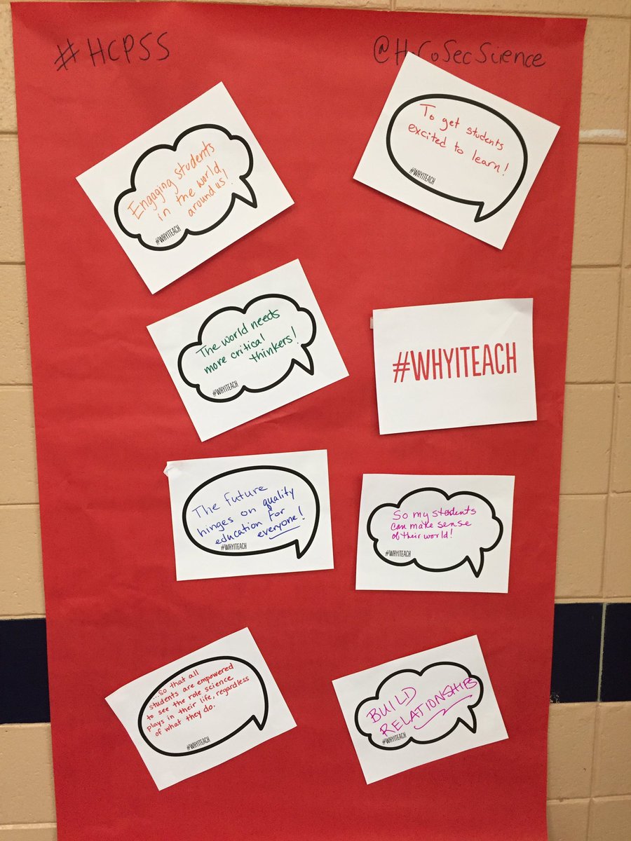 JMulhernBiology's tweet photo. Thanks to all #HCPSSsci teachers who shared #WhyITeach during today's Professional Learning Day! #WhyITeachScience #LoveTeaching https://t.co/NZhi426Eie