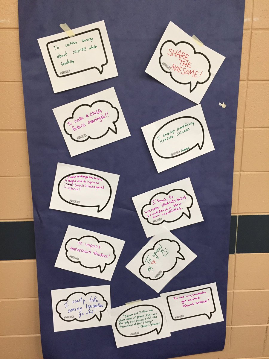 JMulhernBiology's tweet photo. Thanks to all #HCPSSsci teachers who shared #WhyITeach during today's Professional Learning Day! #WhyITeachScience #LoveTeaching https://t.co/NZhi426Eie