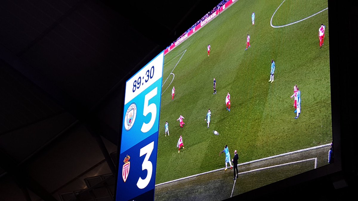 Jack__Hassan's tweet photo. Tight cagey game in the #championsleague at the etihad. #MCFC #ChampionsLeague https://t.co/g1ldlICIe0