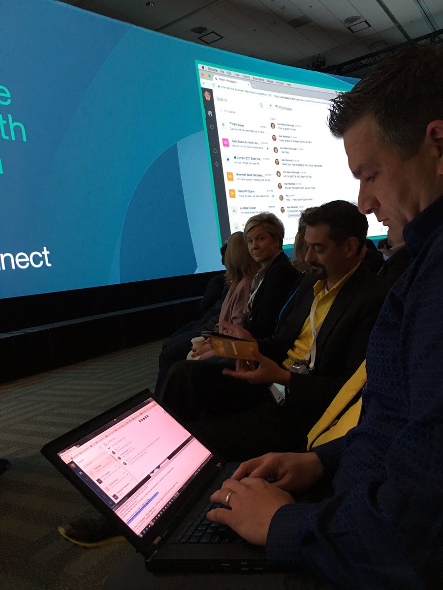 macguidera's tweet photo. @alanrmarshall75 working with @amdarrough in IBM Workspace at #ibmconnect https://t.co/aRWzN2adk2