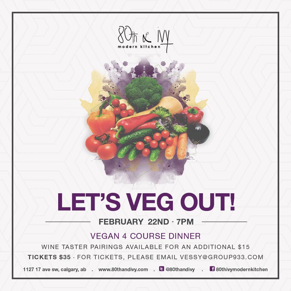 Today is your last chance to purchase tickets to our Vegan Dinner tomorrow night! Call (403) 998-2401 to purchase tickets. #yyc #yycvegan