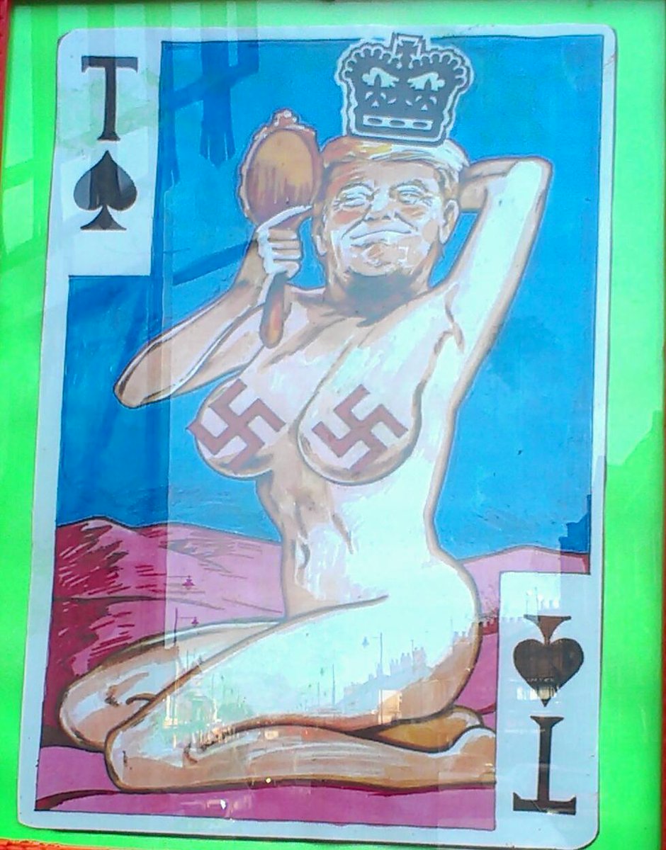 ElectricUkulel3's tweet photo. @Impeach_D_Trump Best #DonaldTrump portrait yet, found on a street in #hullcityofculture. Had to take a pic to share round twitter. https://t.co/MKgYgg3XfH