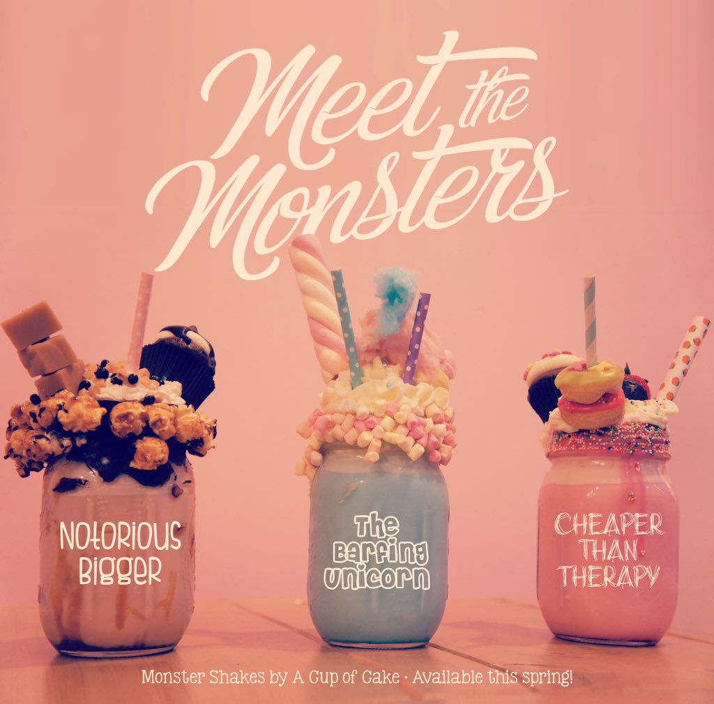 Coming Soon... Monstershakes #milkshakes #acupofcake #Breda