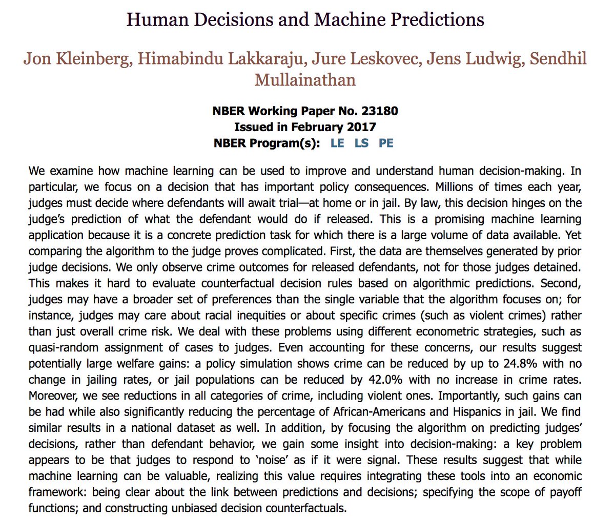 If after reading this you still believe humans make better decisions than algorithms do, I would LOVE to know why.
bit.ly/2mfRAUN