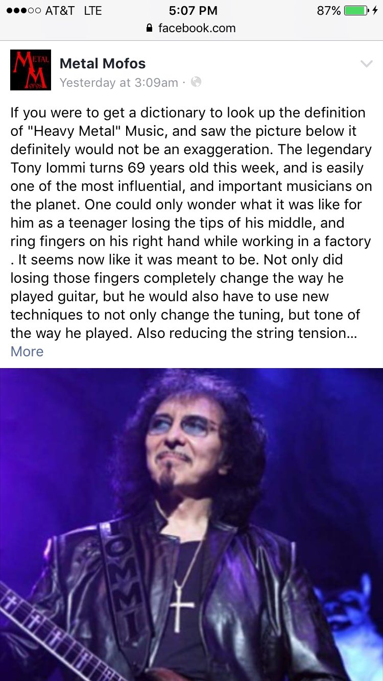  Hey man, someone\s got to cover the hard hitting stories like \"Happy Birthday to Tony Iommi.\" 
