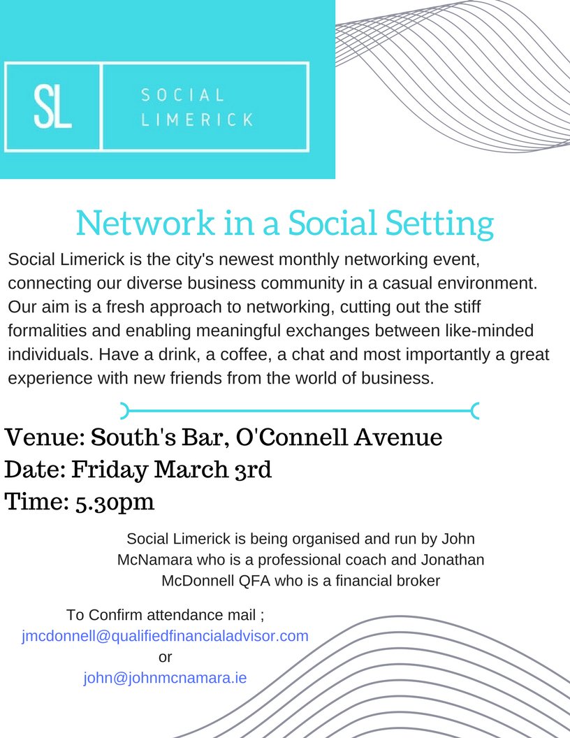 #SOCLIM #LimerickCity #BusinessNetworking #SocialLimerick #socialnetworking #limerick