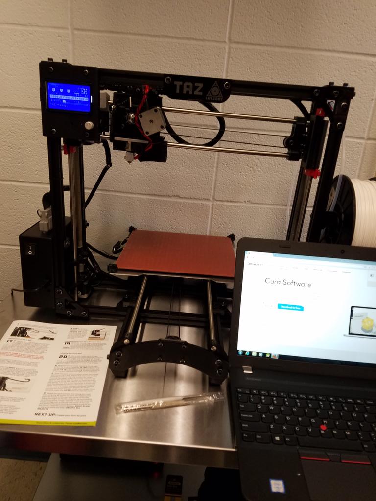 we're setting up our 3d printer!!