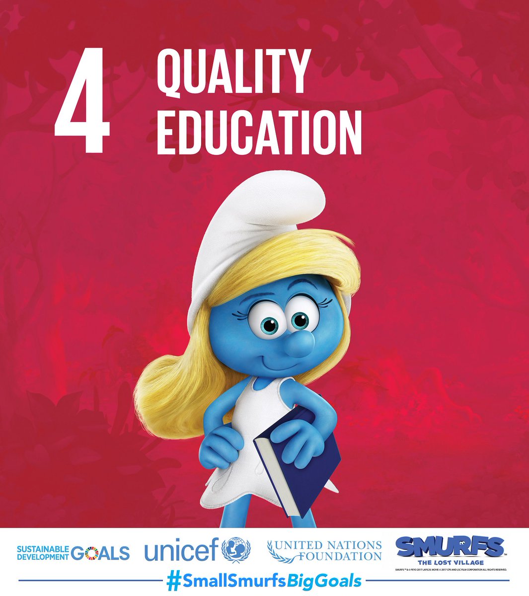 UN's tweet photo. Learning doesn’t stop when you leave school. #SmallSmurfsBigGoals supports the #GlobalGoals, see: https://t.co/9leUIZk0jf https://t.co/rYbGwvL2Xu
