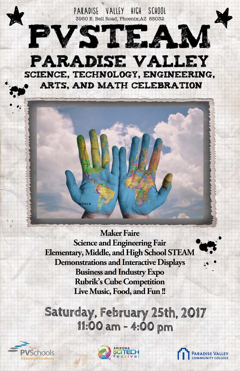 caraza's tweet photo. Back to AZ tom post #AAPTWM17 What better way to celebrate science? PV STEAM event!@PV_ProDev @pvschools @PVHSMakerspace @PVSchoolsArts https://t.co/i6poU5s24K