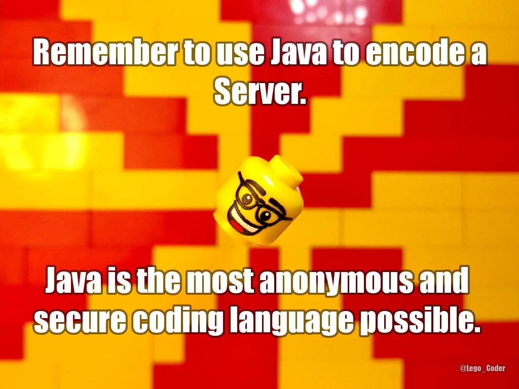 Lego_Coder's tweet image. Here&apos;s some fresh #BadCoderAdvice for you server programmers out there.

Thanks @Takumi_And_LEGO 

#devhumor #coderjoke