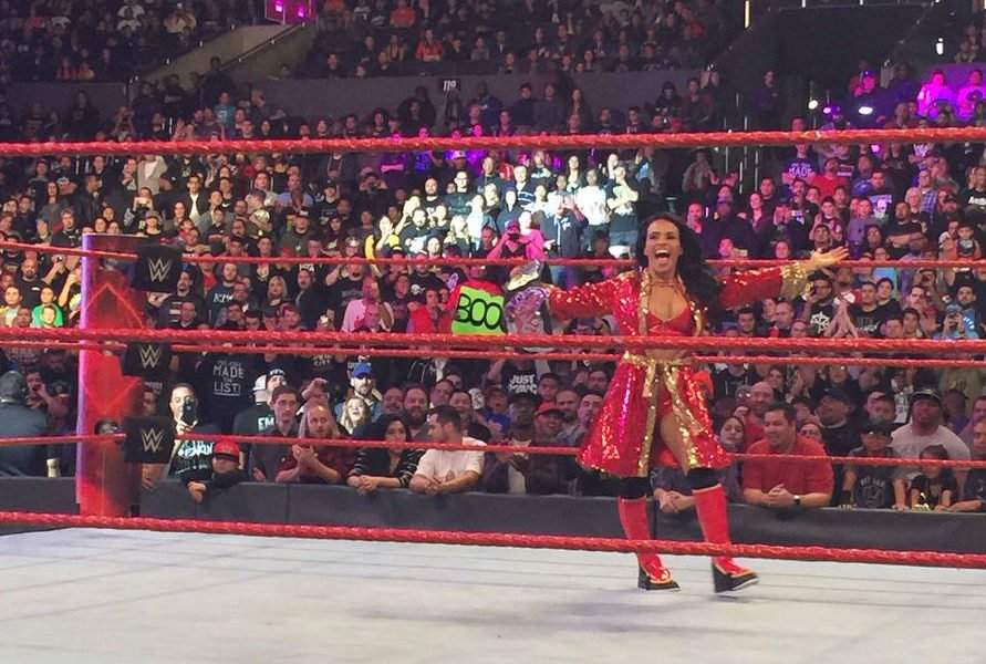 WrestlingNewsCo's tweet photo. PHOTOS: Former Impact Wrestling star plays AJ Lee for Paige movie after #WWE #RAW https://t.co/6fIYfCAj4n https://t.co/xBENz6K6gj