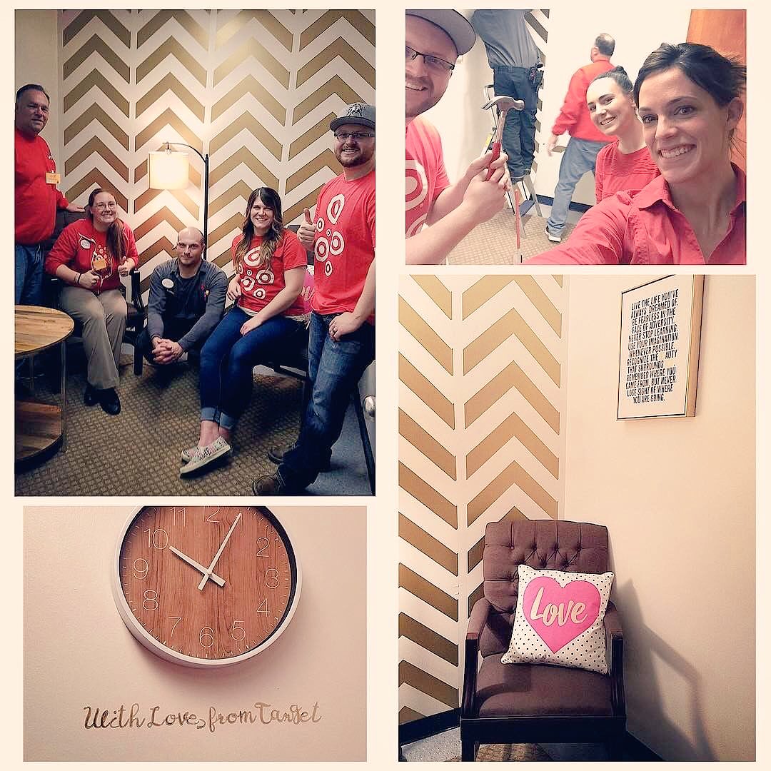 Gave the OWCAP's nursing room a makeover. Glad I work for a company that give back to the community! #targetvolunteers #withlovefromtarget