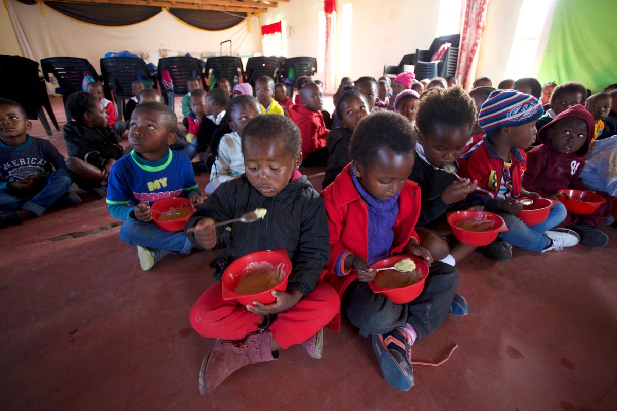 Enjoying a healthy meal at one of our  feeding programs in South Africa. #feeding #givehope