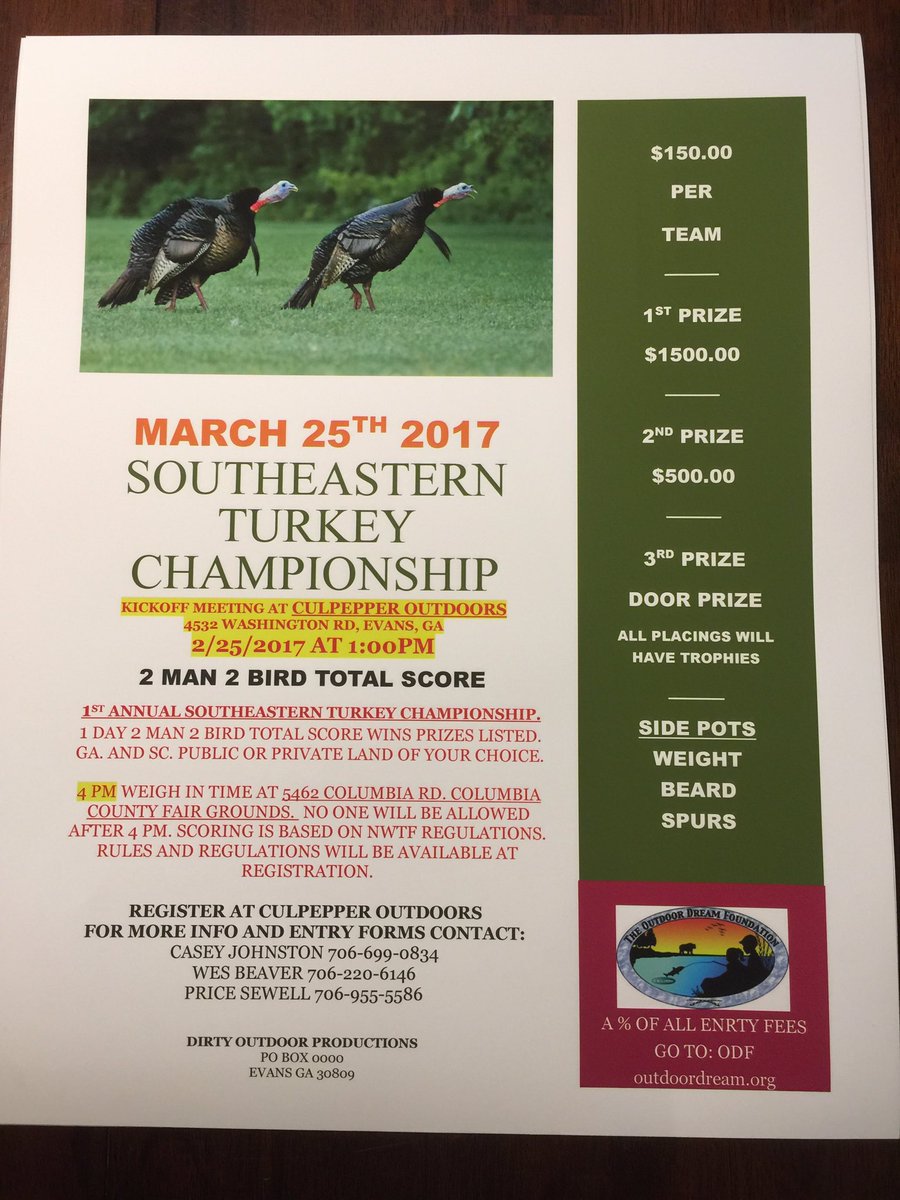 Ducksmackers's tweet image. Turkey season is 1 month away! This a great way to start it off in GA and SC