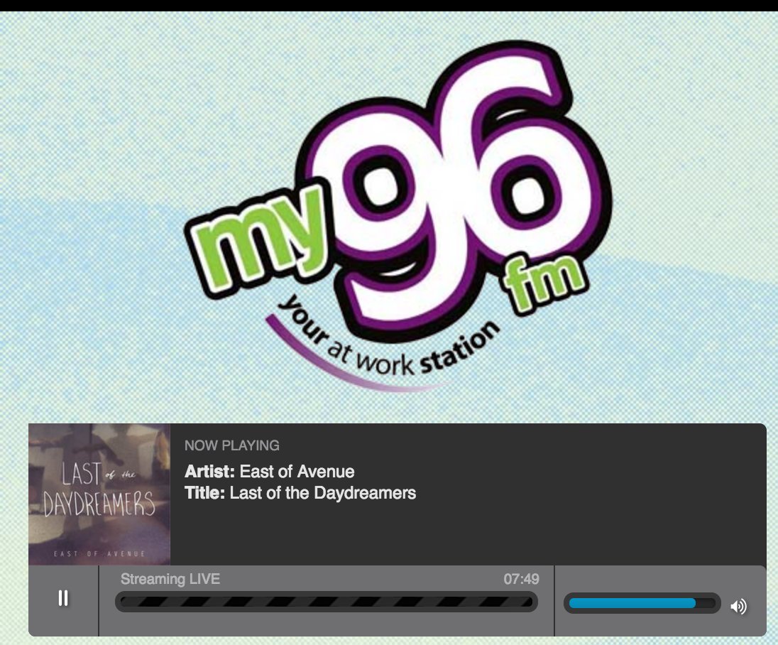 Thank you <a href="/my96fm/">my96 Radio</a> #MedicineHat for featuring <a href="/EastofAve/">East of Avenue</a> "Last of the Daydreamers"!! Sounded great! 👍