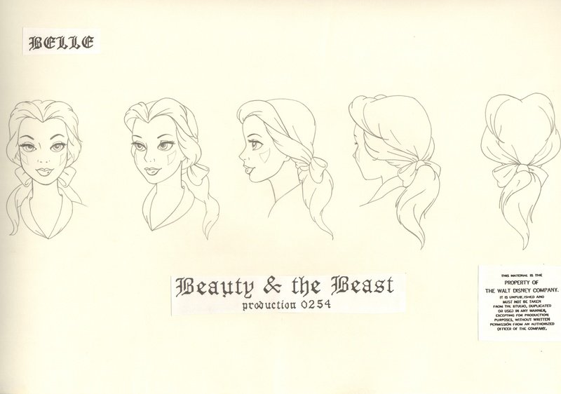 Belle model sheets for Beauty and the Beast (1991) #Animation #Disney