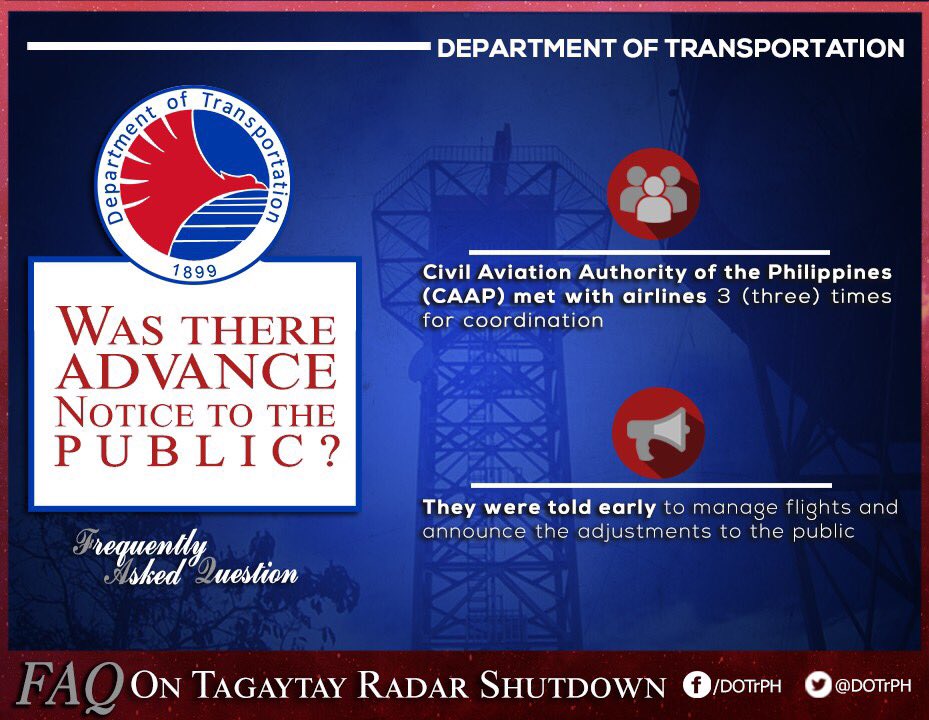 DOTrPH's tweet photo. CAAP met with airlines 3 times since Jan. 25 and with the slotting entity once for proper coordination on flight adjustments. #DOTr https://t.co/xC3iMNN9ke