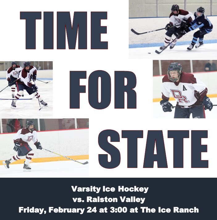 DRHS_Athletics's tweet photo. Eagle Hockey vs.  RV Friday. @birdsofdirt https://t.co/WmU9TSStr9