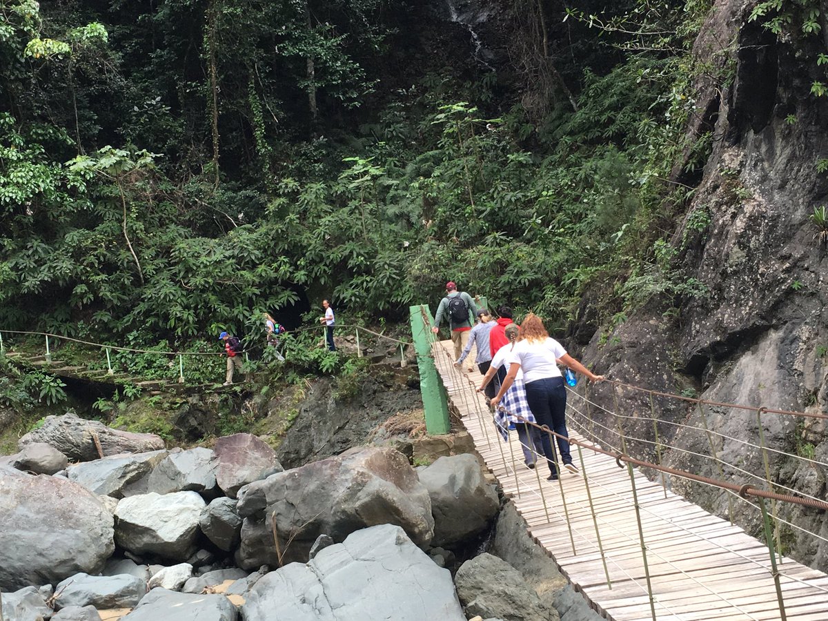 kellydriscoll14's tweet photo. Next up, trekking across suspension bridges over Rio Jimenoa to stunning waterfall views. #DRBeautiful #crossingover https://t.co/BcjQkRANpE