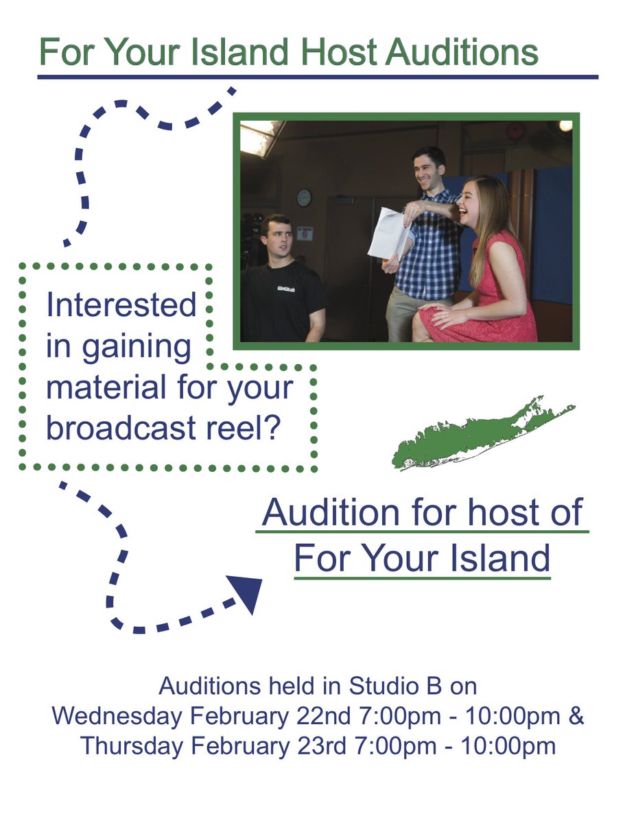 ForYourIsland's tweet photo. The new season of FYI is here! Host auditions for season 36 are tomorrow and Thursday from 7PM - 10PM! Come over to Studio B! :D https://t.co/3QqLuasmzn