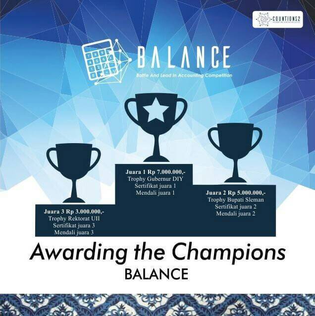 Berikut adalah gelar juara &amp; hadiah yang bakal diperebutkan oleh para kompetitor akuntansi pada acara BALANCE tahun ini 👇👇👇