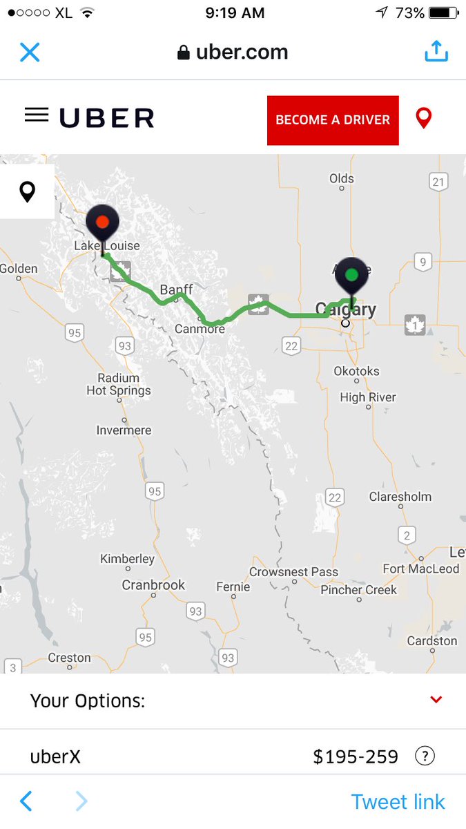 sethchemz's tweet photo. @Uber_Canada it is around 260 CAD or USD? and I want to make sure that there is indeed an Uber operated there right! Thanks https://t.co/AzCvqmO5hk