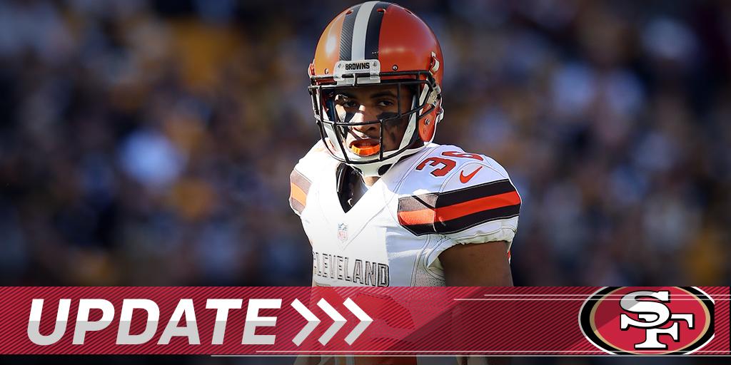 49ers to sign former Browns CB K'Waun Williams: on.nfl.com/XEwS5v (via <a href="/RapSheet/">Ian Rapoport</a>)