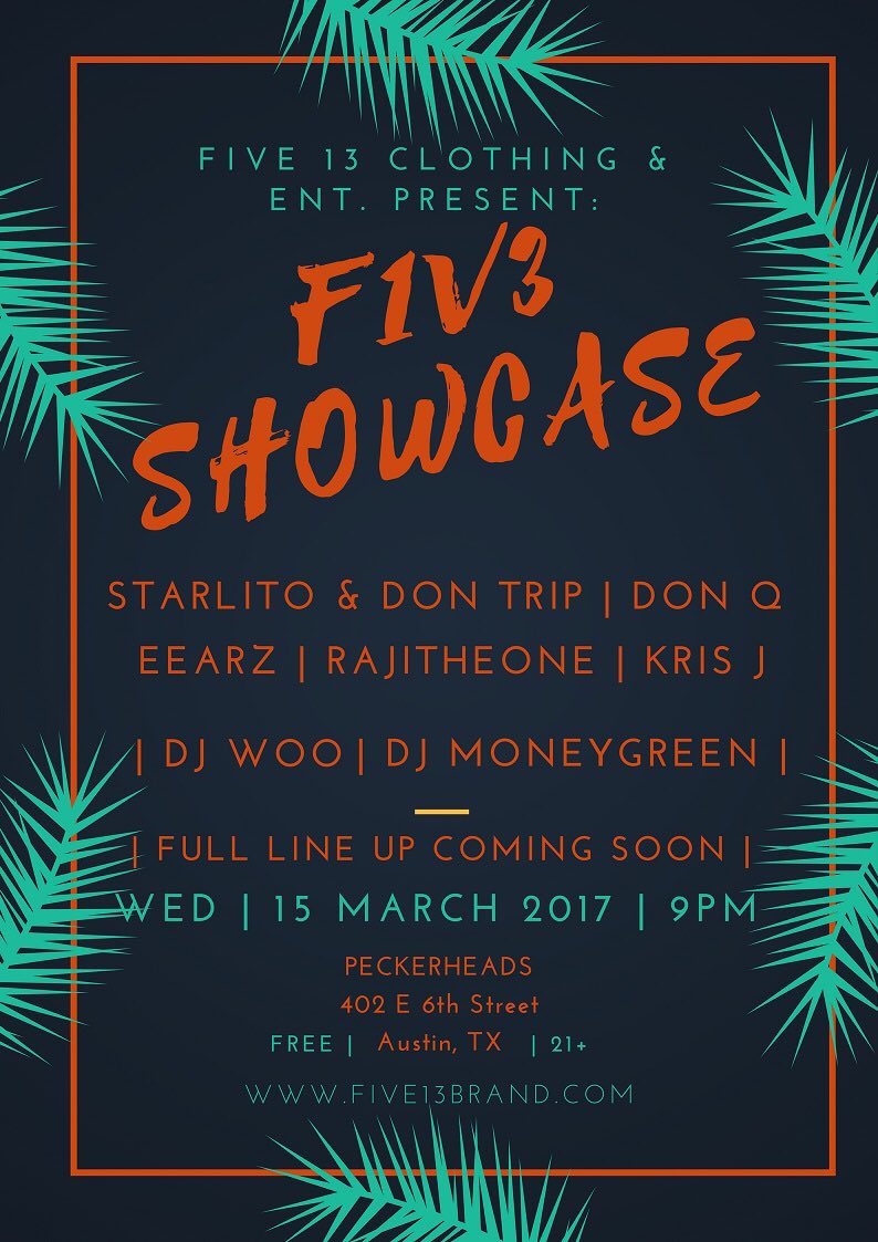 TheDJMoneyGreen's tweet photo. #Five13Showcase �� @lito615 x @mrdontrip x @donqhbtl x @eearz x @rajitheone x @imkrisj will be in the building! 😱 me & @djwoo_ spinning! 😈 https://t.co/9E7DOkqZgp