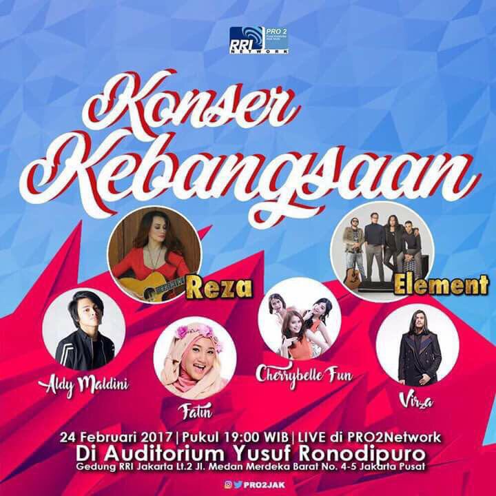 Jangan lupa dateng ya nanti tgl 24 Februari 2017 jam 19.00 - selesai. Ada Cherrybelle FUN di Konser Kebangsaan @Pro2Jak