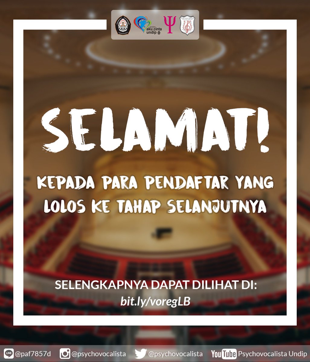 (2/2) atau 081548172076 utk informasi seleksi selanjutnya. Psychovocalista 2017, We Sing In Harmony🎶