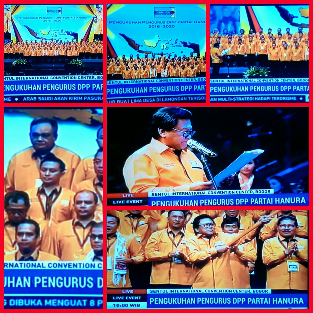 Selamat &amp; Sukses Pengukuhan Pengurus DPP Partai HANURA periode 2016-2020. 
Hanura Bangkit !!
Hanura Jaya !!
Hanura Menang !!