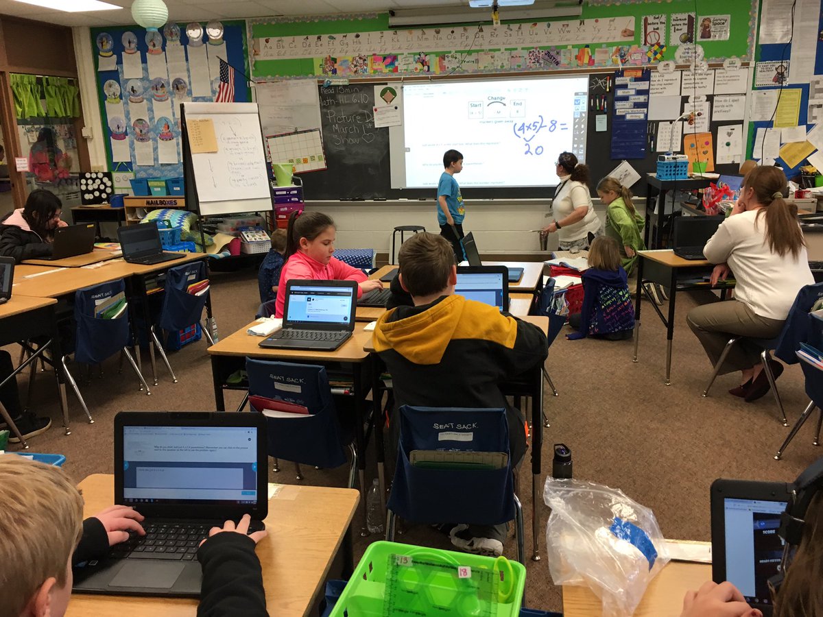 EdTechSmith's tweet photo. Blended Learning Approach in full swing with Math @pvelemschool with @kbteach22 #edm #stationrotations @nearpod #relfexmath https://t.co/CJARNUIEfx