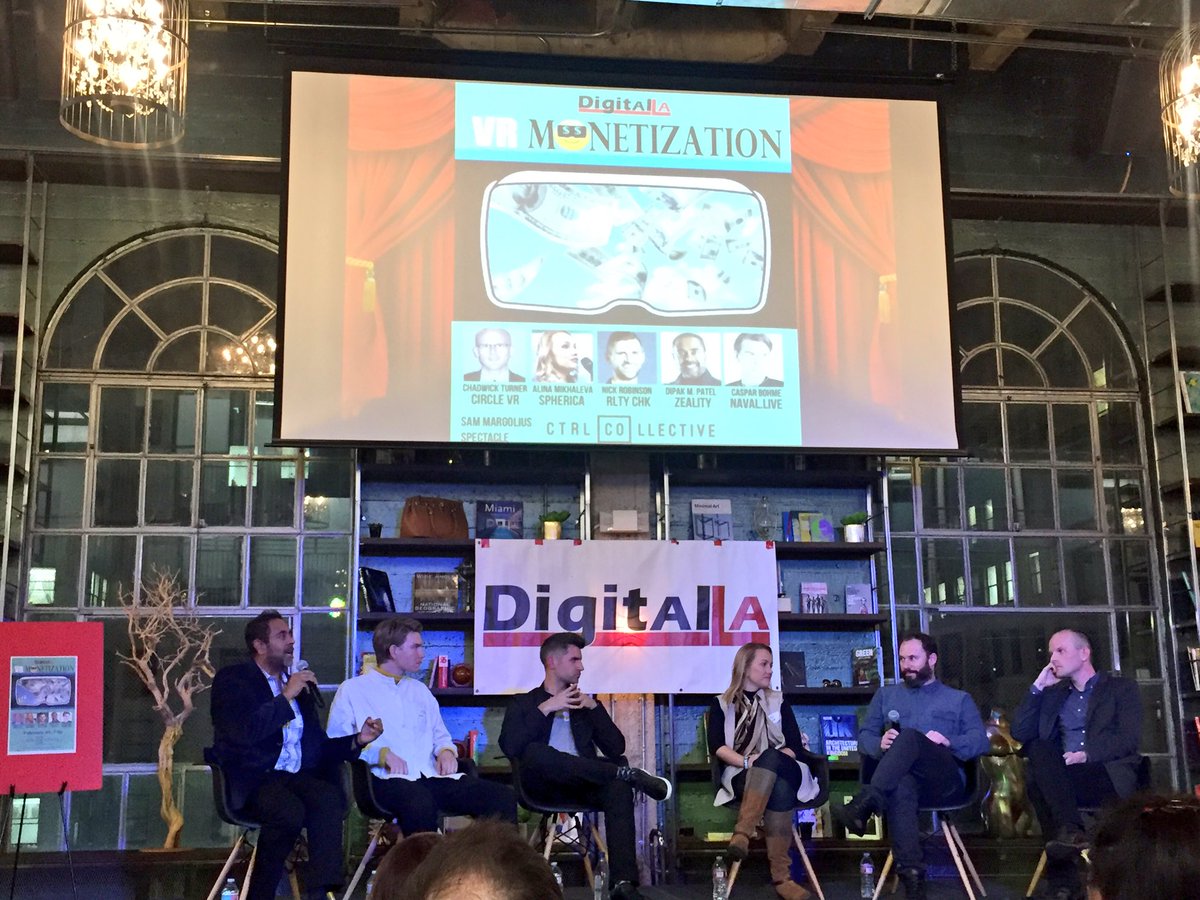 zeality's tweet photo. "We're talking a new ecosystem that is enabling companies to create revenue." -@DipakPatel @DigitalLA #vrmoney https://t.co/ZqLHBj4xJY