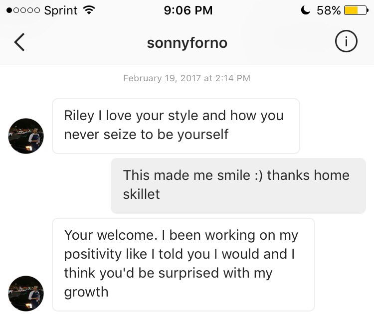 rileyayn's tweet photo. @taylordonahuee  @SonnyForno yeah Sonny, really seeing the growth and the positivity https://t.co/KUowD1HFgJ