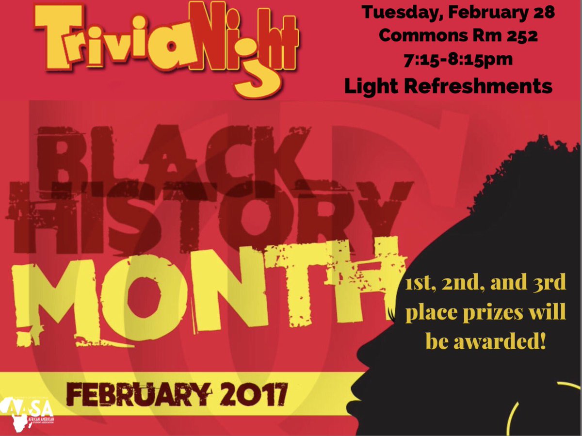 Come join us for Trivia Night on next Tuesday😃! There will be refreshments &amp; prizes will be given to winners! #UwfAASA #AASAExcellence