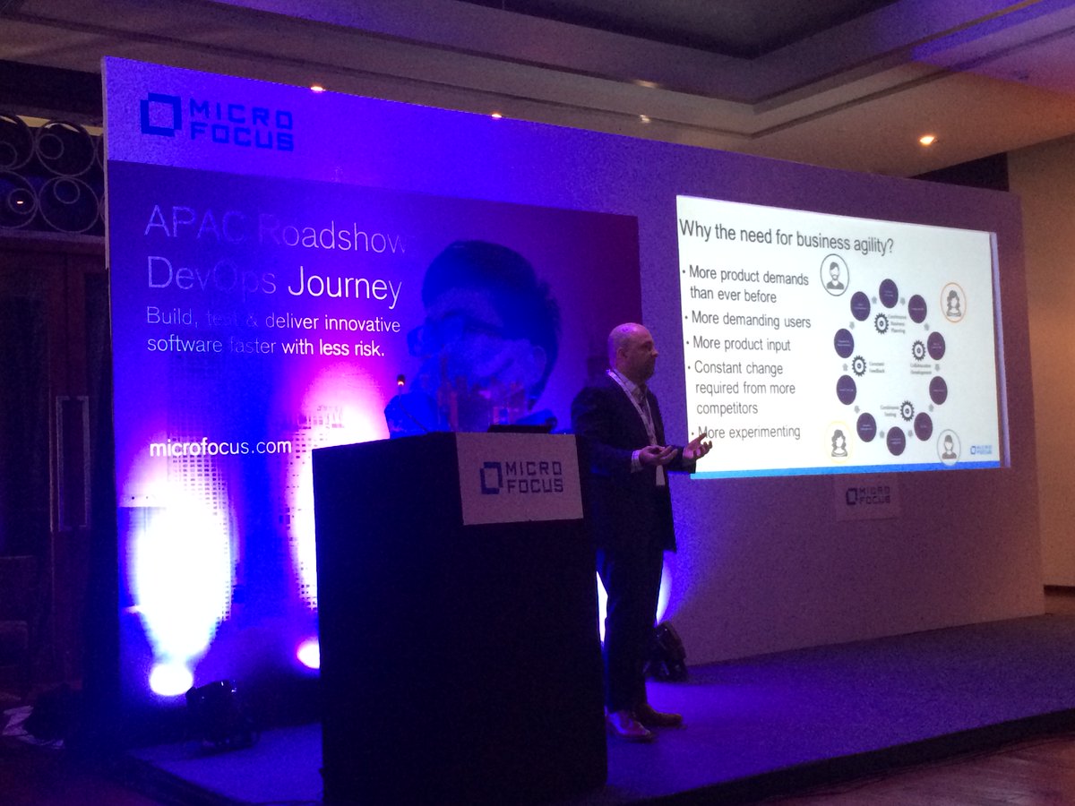 <a href="/archie_borland/">Archie Roboostoff</a> on why the need for business #agility @MicroFocusAPAC #DevOps #APACroadshow17 #hyderabad