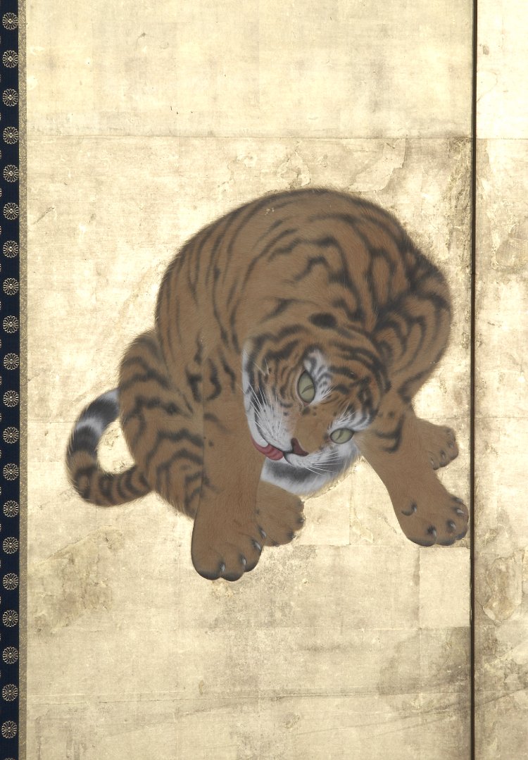 mnnmnl's tweet image. #ilcoloreoro 
Tigers Crossing a River. Ink, colour and gold-leaf on paper, by Maruyama Okyo and pupils (1781-2)
@Britishmuseum @Alecoscino