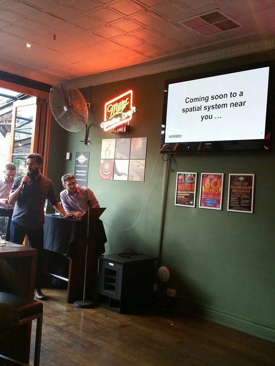 mayadominice's tweet image. Tom Lynch up next for #georabbleper on realtime spatial analytics