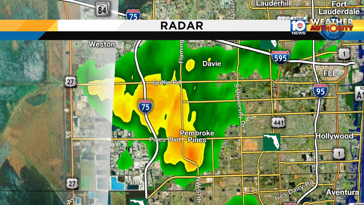 Heavy rain moving over parts of inland Broward. Watch Meteorologist Julie Durda for more. https://t.co/629qAJOZwL
