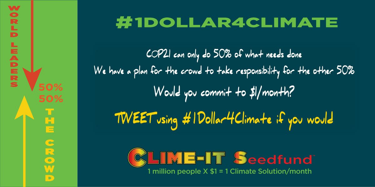 TreeBanker's tweet image. What would happen if 1 Million #ClimateActivists committed $1 per month toward #ClimateSolutions? #1Dollar4Climate